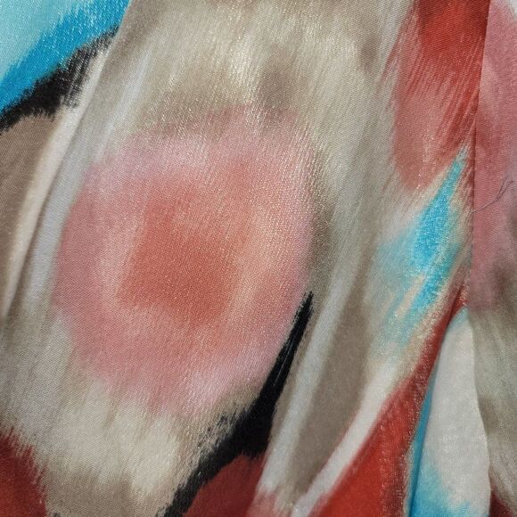 Laundry by Shelli Segal Silk Mod Ikat Wrap Balloon Sleeve Mini Dress Sz 14 - Picture 12 of 12